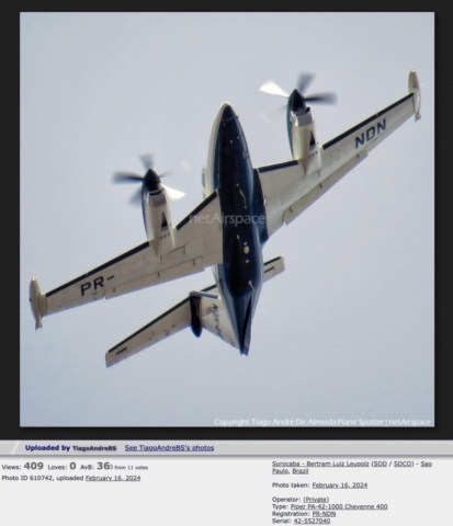 Fatal Accident (10) - Piper PA-42-1000 Cheyenne 400LS, PR-NDN, Gramado, RS, Brazil, December 22, 2024